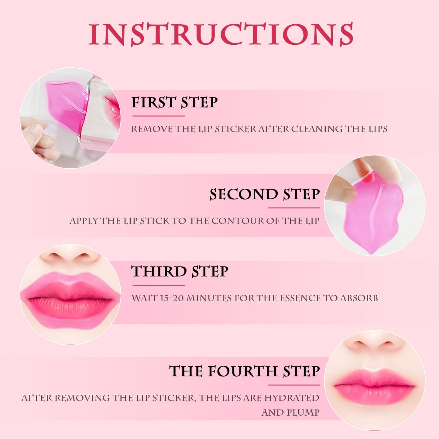 30 Pieces Collagen Crystal Pink Lip Care Gel Masks