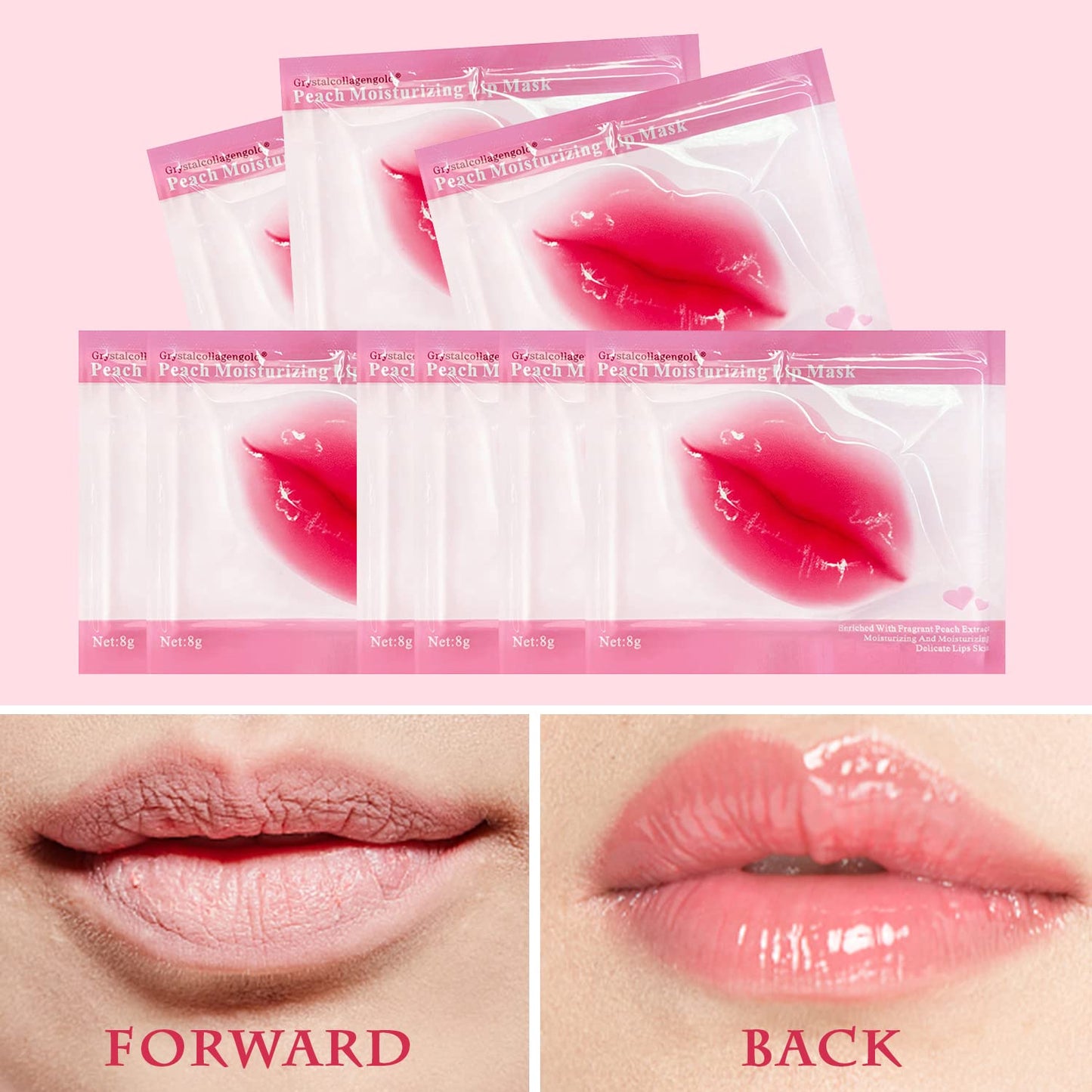 30 Pieces Collagen Crystal Pink Lip Care Gel Masks