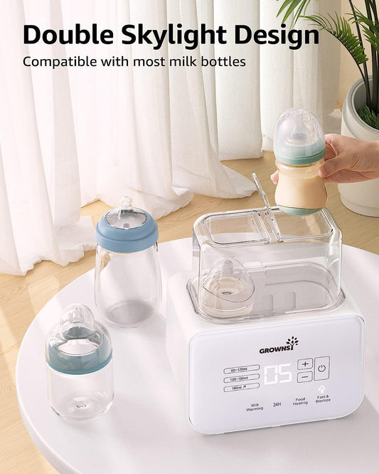 Baby Bottle Warmer, Grownsy 8-in-1 Fast Milk Warmer with