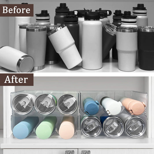Spaclear Water Bottle Organizer, Stackable Kitchen Pantry Organization