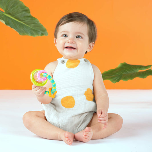 Bright Starts Grab and Spin Baby Rattle and BPA-free Teether Toy