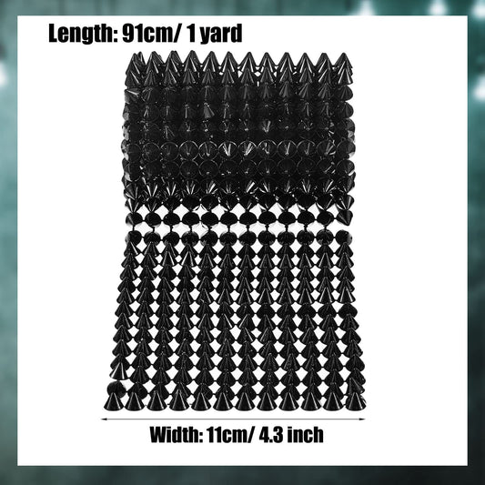 Juexica 2 Yards Sew Stitch on Spike Studs Cone Flatback Spikes for Halloween