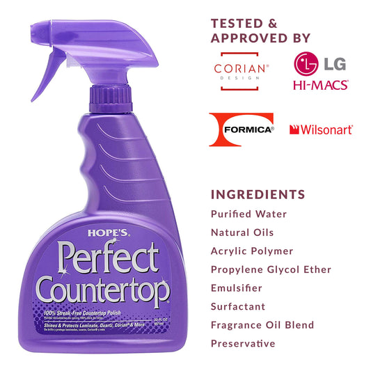 HOPE’S 22-Ounce, Streak-Free Multi-Surface Cleaning Spray, Safe on Stone