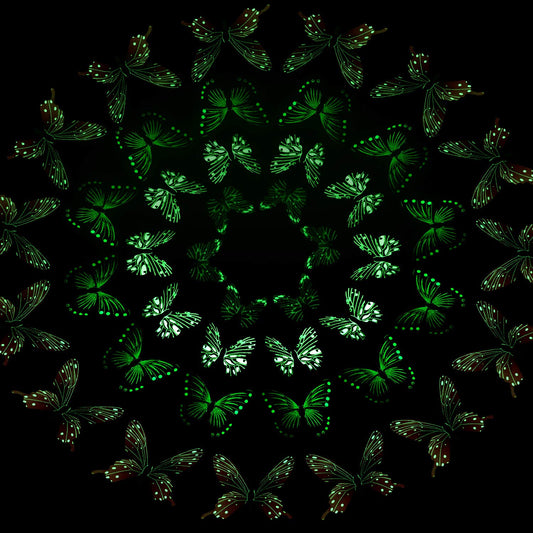 96 Pieces Glow in The Dark Luminous 3D Butterfly Wall Decals Decor