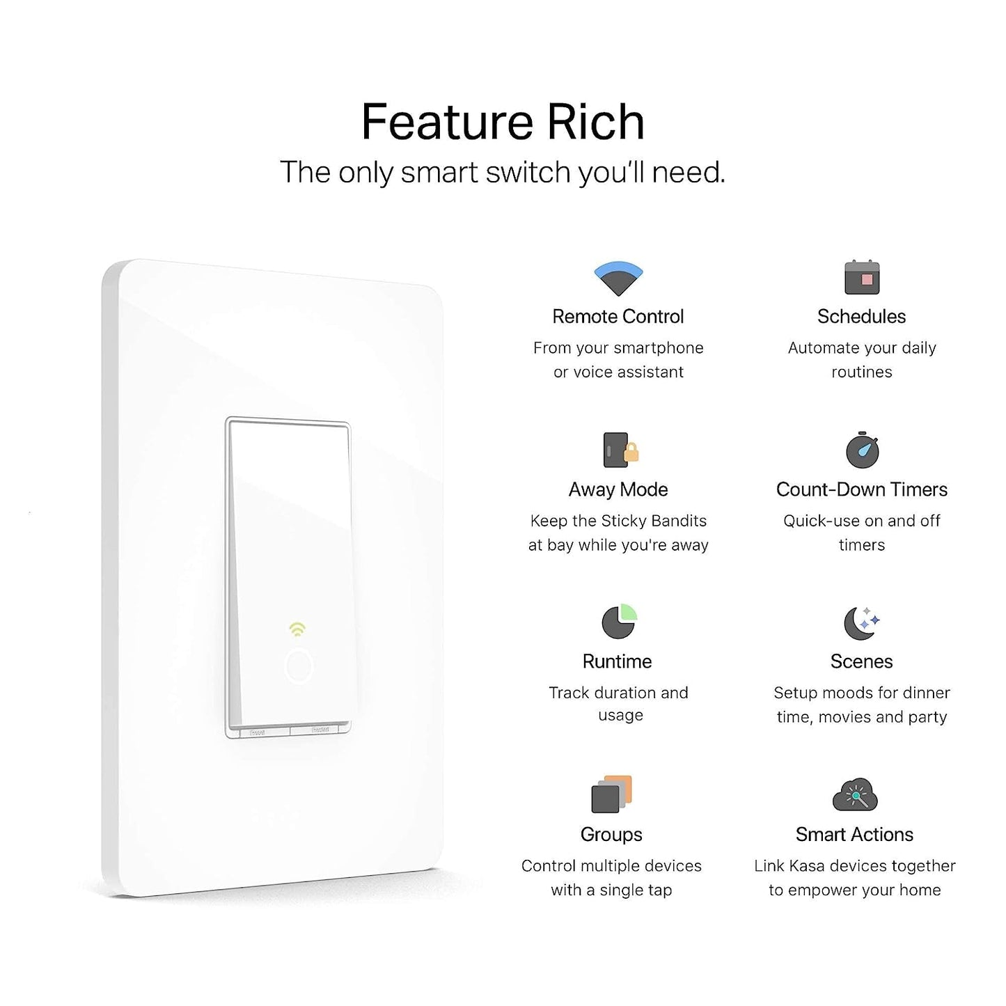 Kasa Smart Light Switch HS200, Single Pole, Needs Neutral Wire
