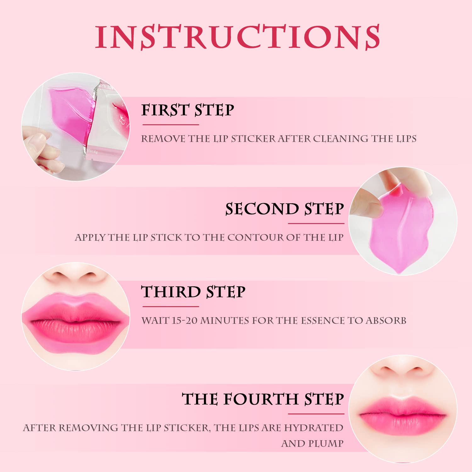 30 Pieces Collagen Crystal Pink Lip Care Gel Masks