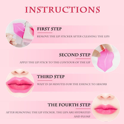 30 Pieces Collagen Crystal Pink Lip Care Gel Masks