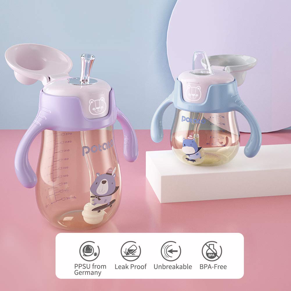 POTATO Sippy Cups For Toddlers with Straw Spill Proof