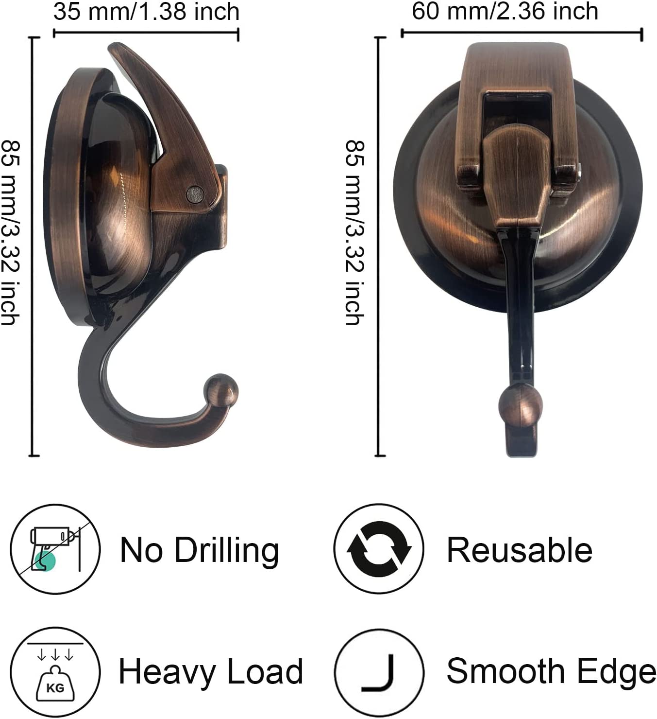 YSSILADI Suction Cup Hooks Heavy Duty Vacuum Suction