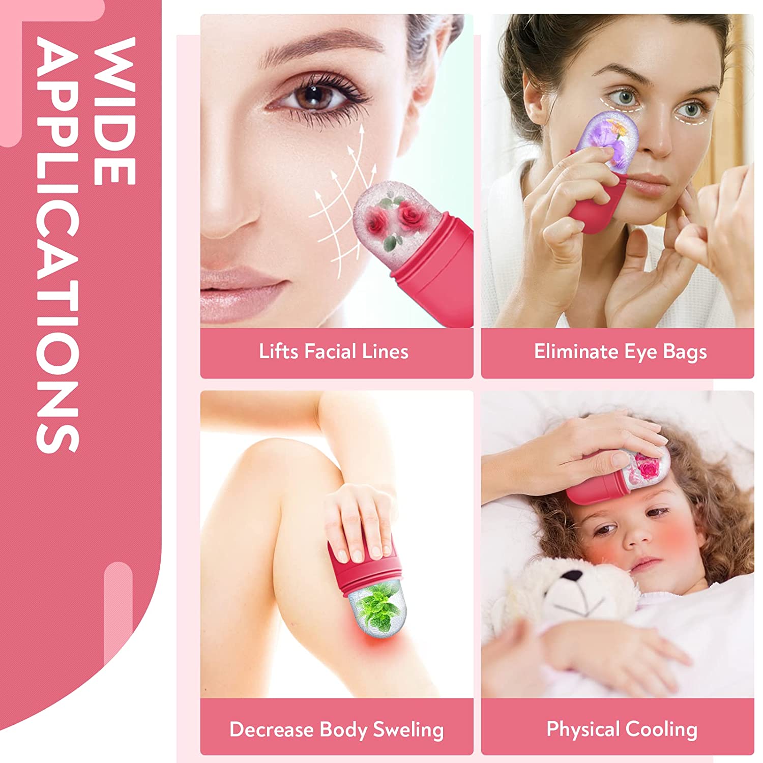 AURUZA Ice Face Roller and Gua Sha Set, Ice Roller for Face & Eye