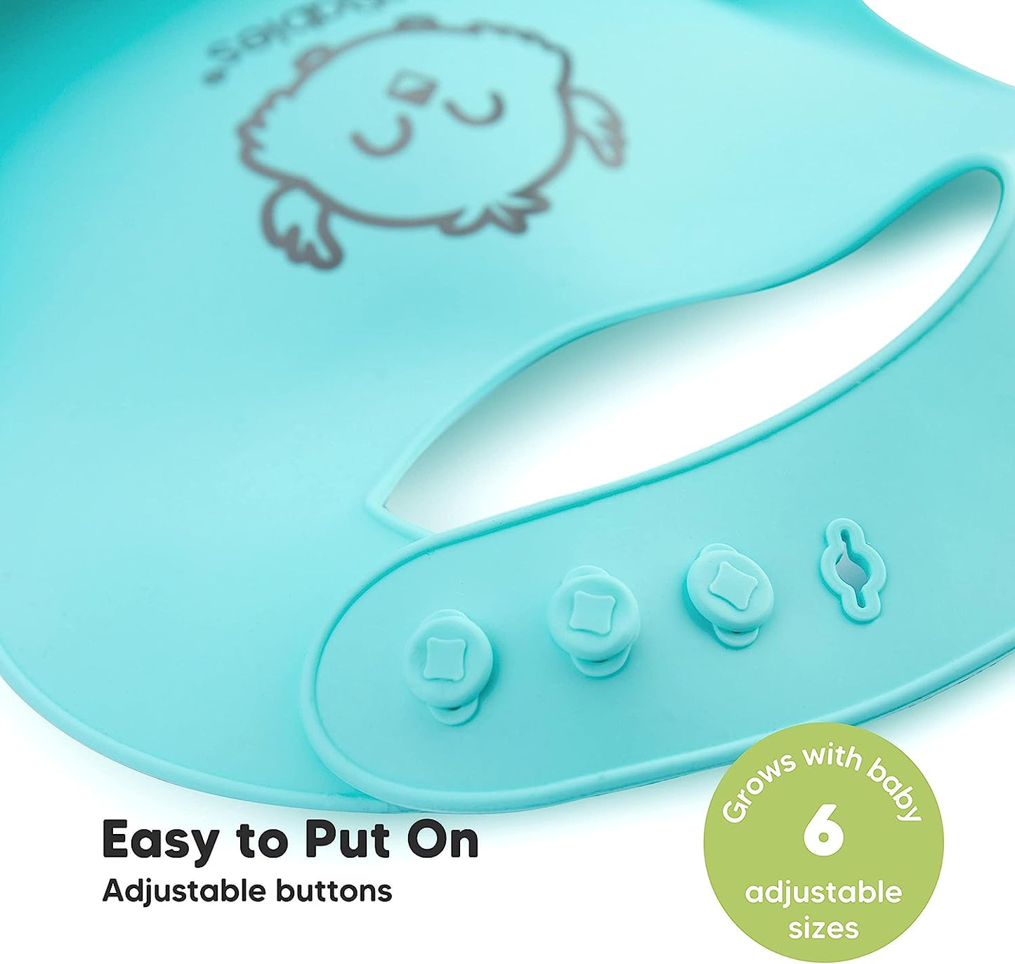 Baby Silicone Bibs – Waterproof, Easy Wipe Silicone Bib for Babies