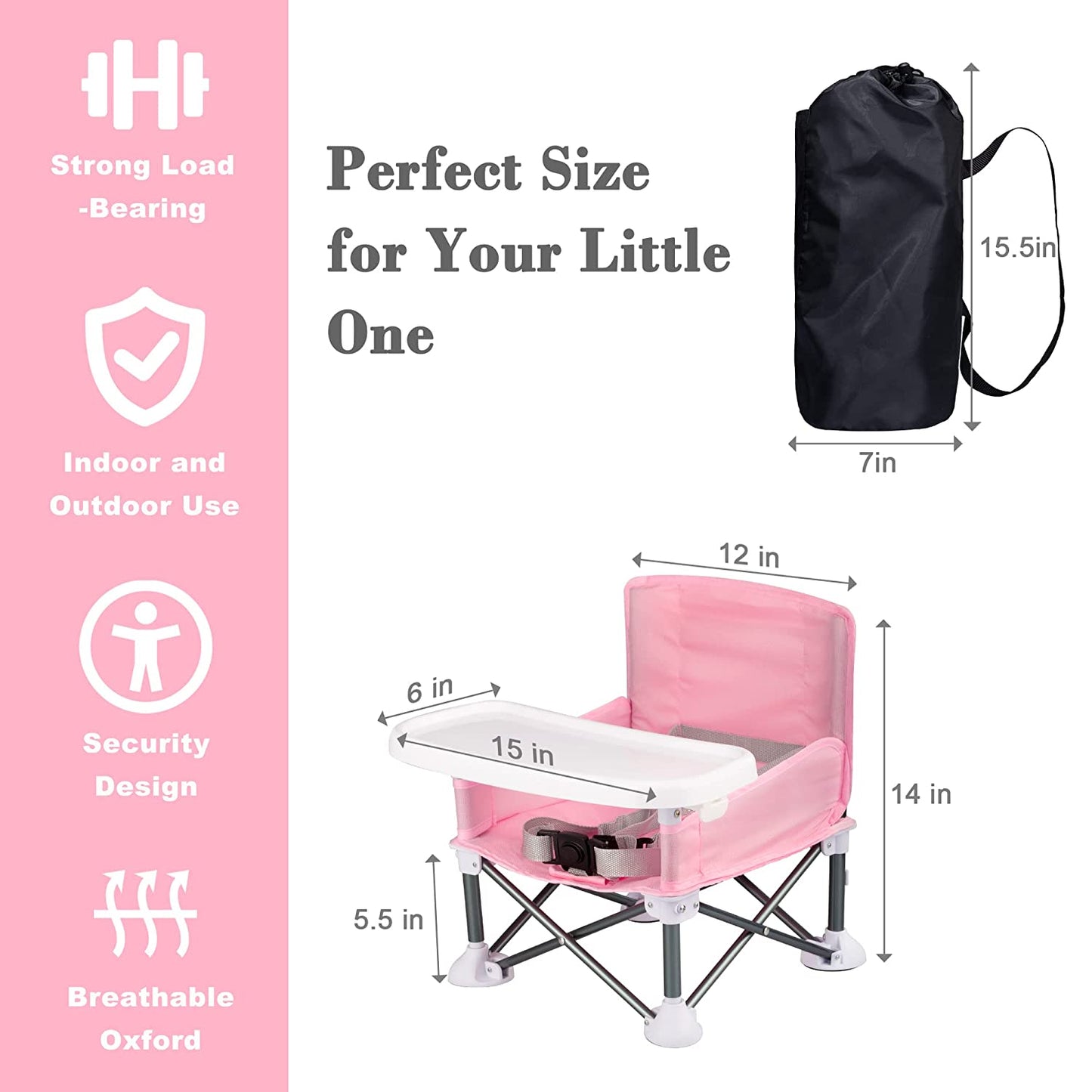 Agudan Baby Travel Booster Seat – Toddler Foldable Camping Chair