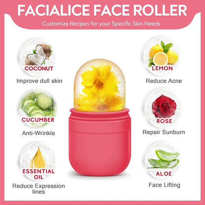 AURUZA Ice Face Roller and Gua Sha Set, Ice Roller for Face & Eye