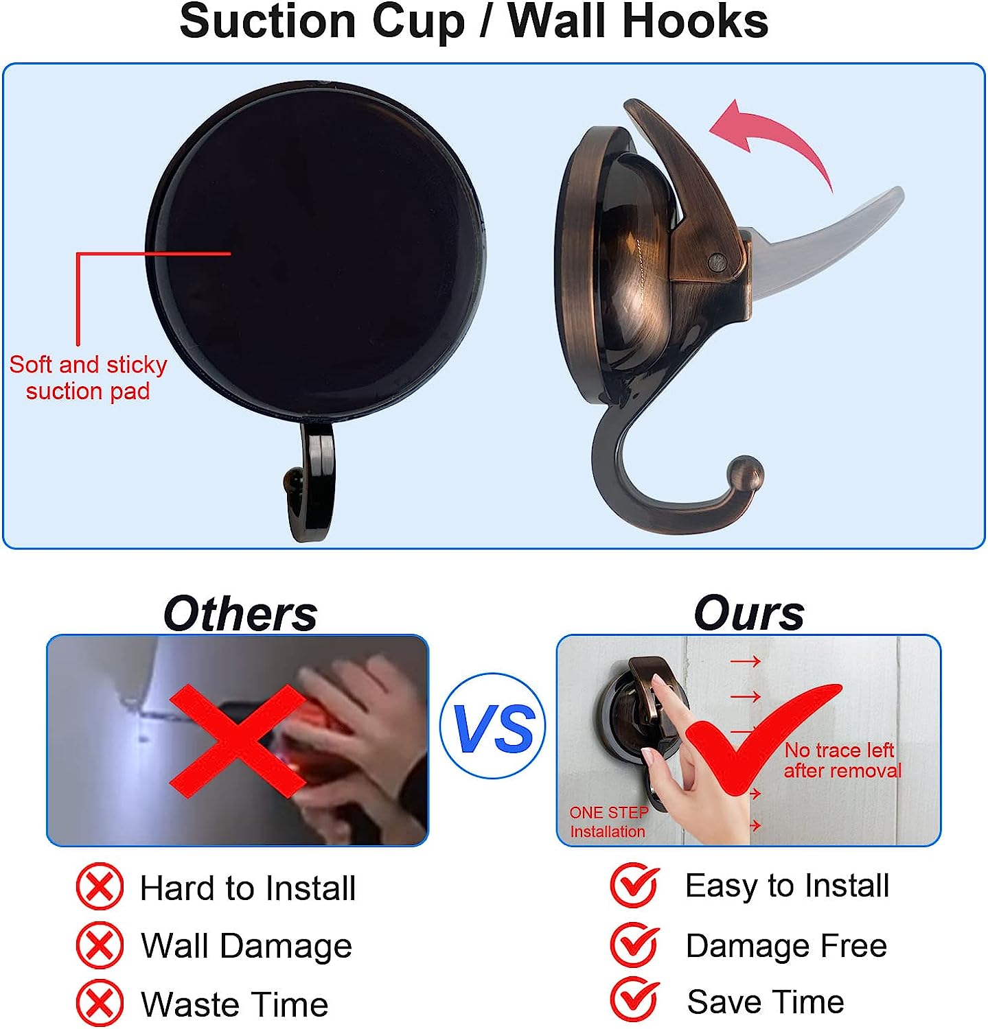 YSSILADI Suction Cup Hooks Heavy Duty Vacuum Suction
