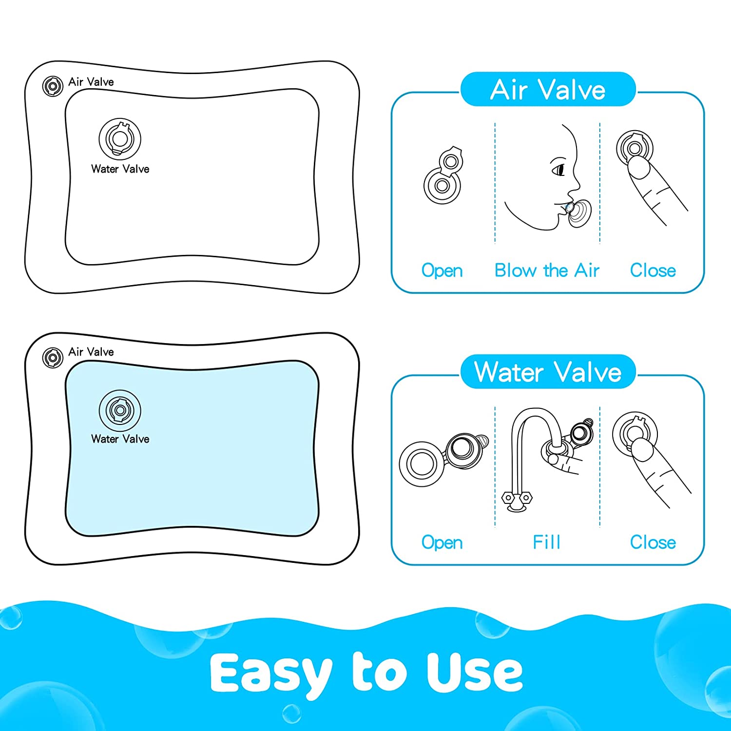 Yeeeasy Tummy Time Water Mat 丨Water Play Mat