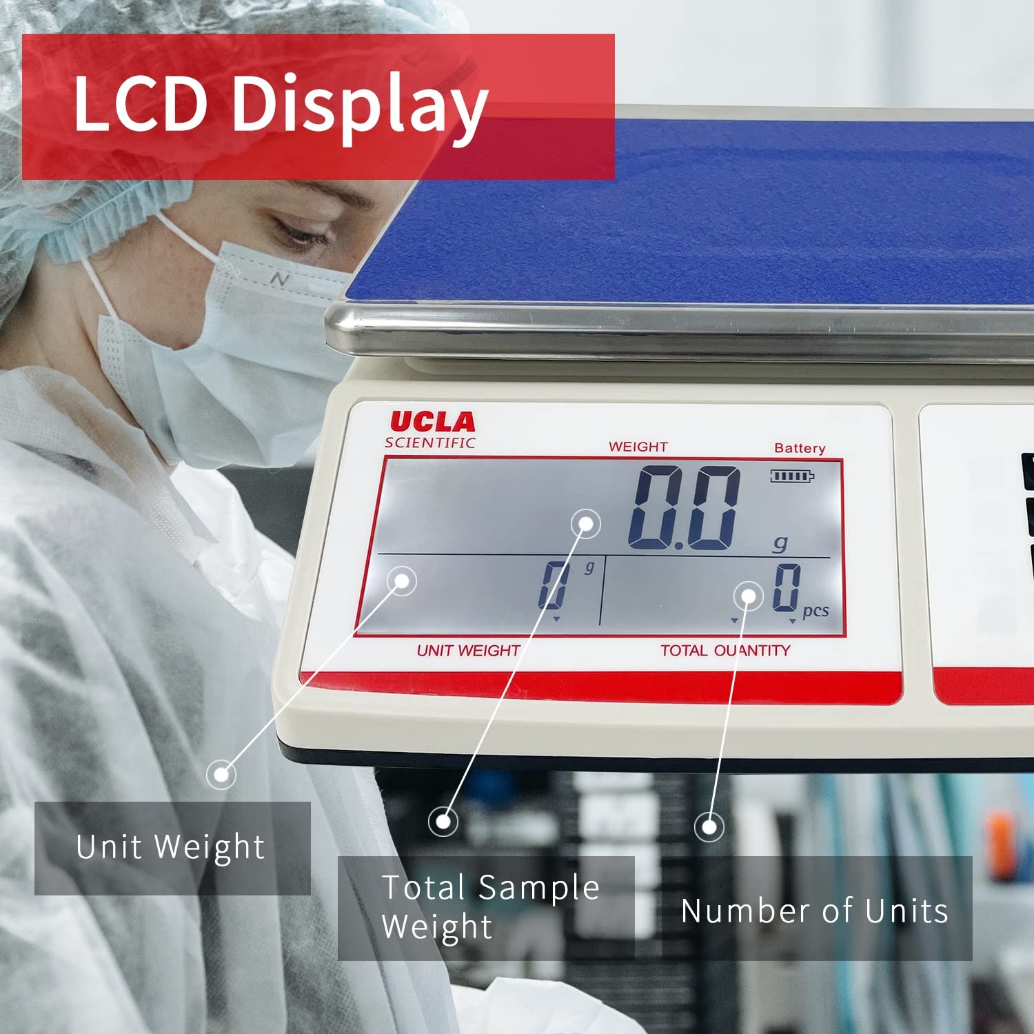 UCLA SCIENTIFIC Big LCD lb oz kg Unit Weight Gram Scales
