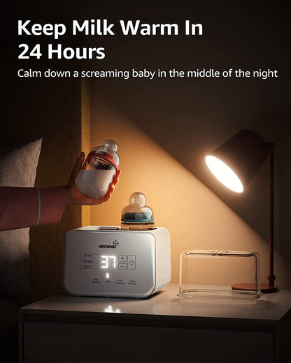 Baby Bottle Warmer, Grownsy 8-in-1 Fast Milk Warmer with