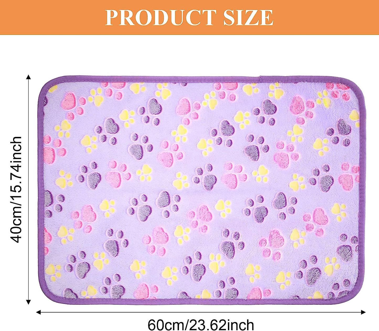 4 Pcs Pet Blanket Dog Puppy Paw Print Fleece