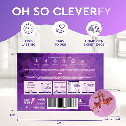 Cleverfy Shower Steamers Aromatherapy – Variety Pack of 6 Shower Bombs