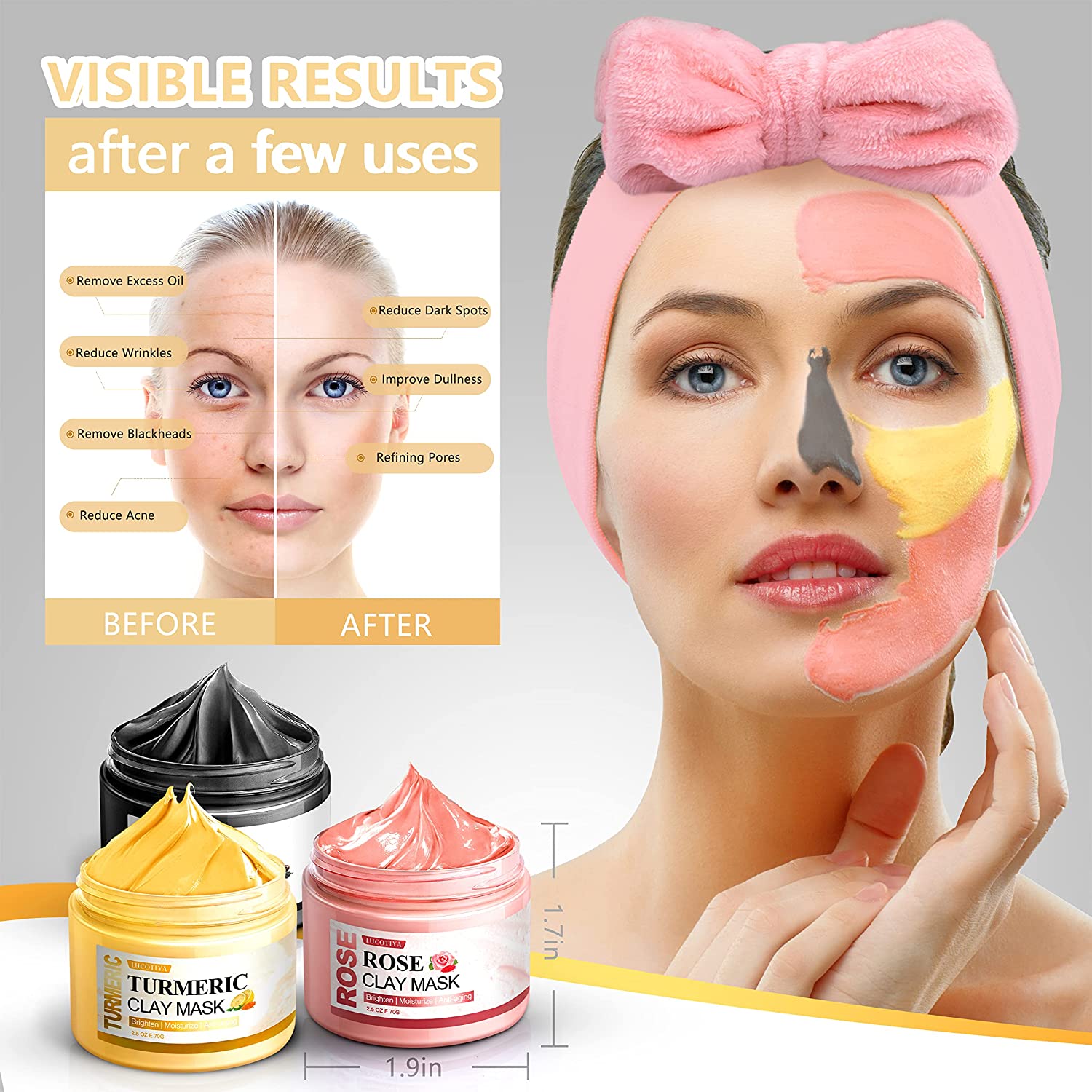 5 Pcs Face Mask Skin Care Set for Deep Pore Cleansing