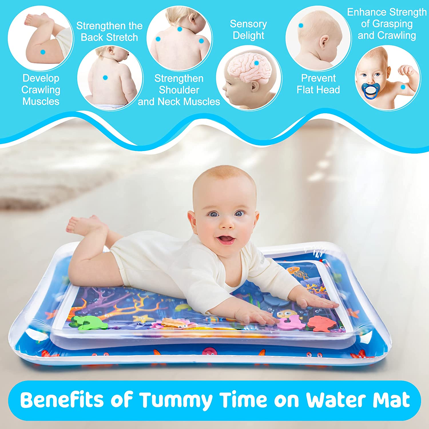 Yeeeasy Tummy Time Water Mat 丨Water Play Mat