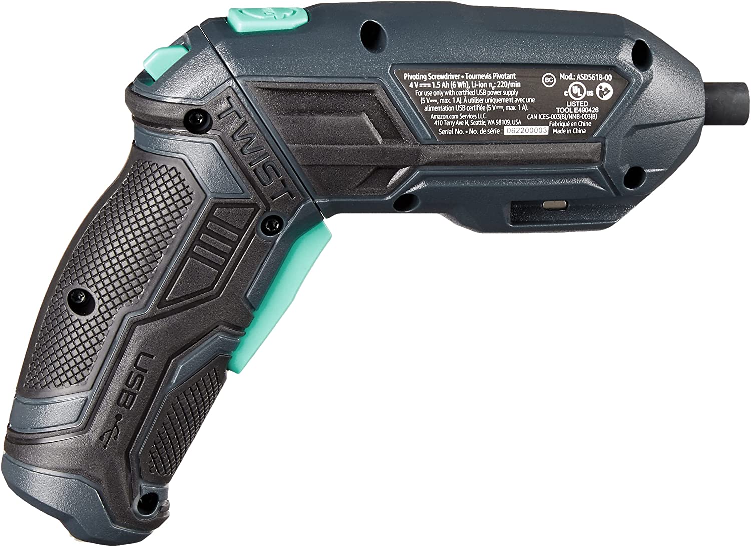 Denali by SKIL 4V Cordless Pivoting Screwdriver with10-Piece Bit Set
