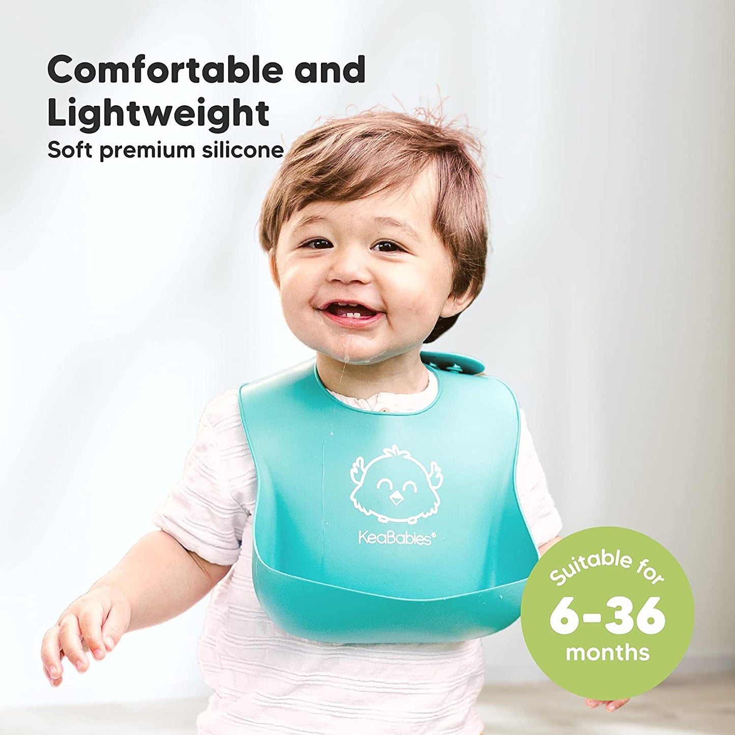 Baby Silicone Bibs – Waterproof, Easy Wipe Silicone Bib for Babies
