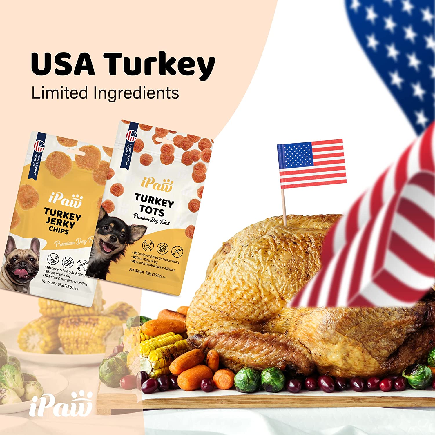 iPaw Turkey Dog Treats for Puppy Training