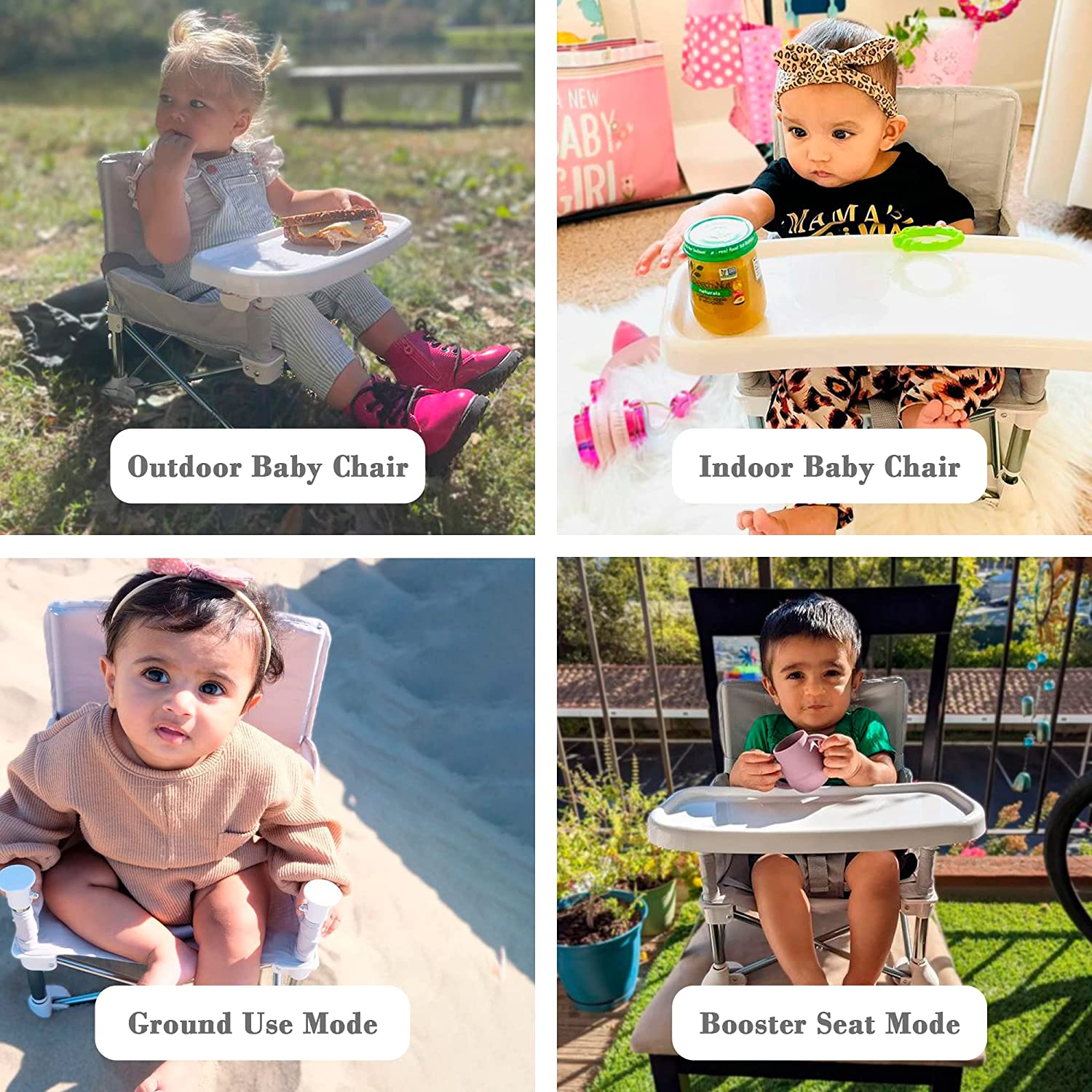 Agudan Baby Travel Booster Seat – Toddler Foldable Camping Chair
