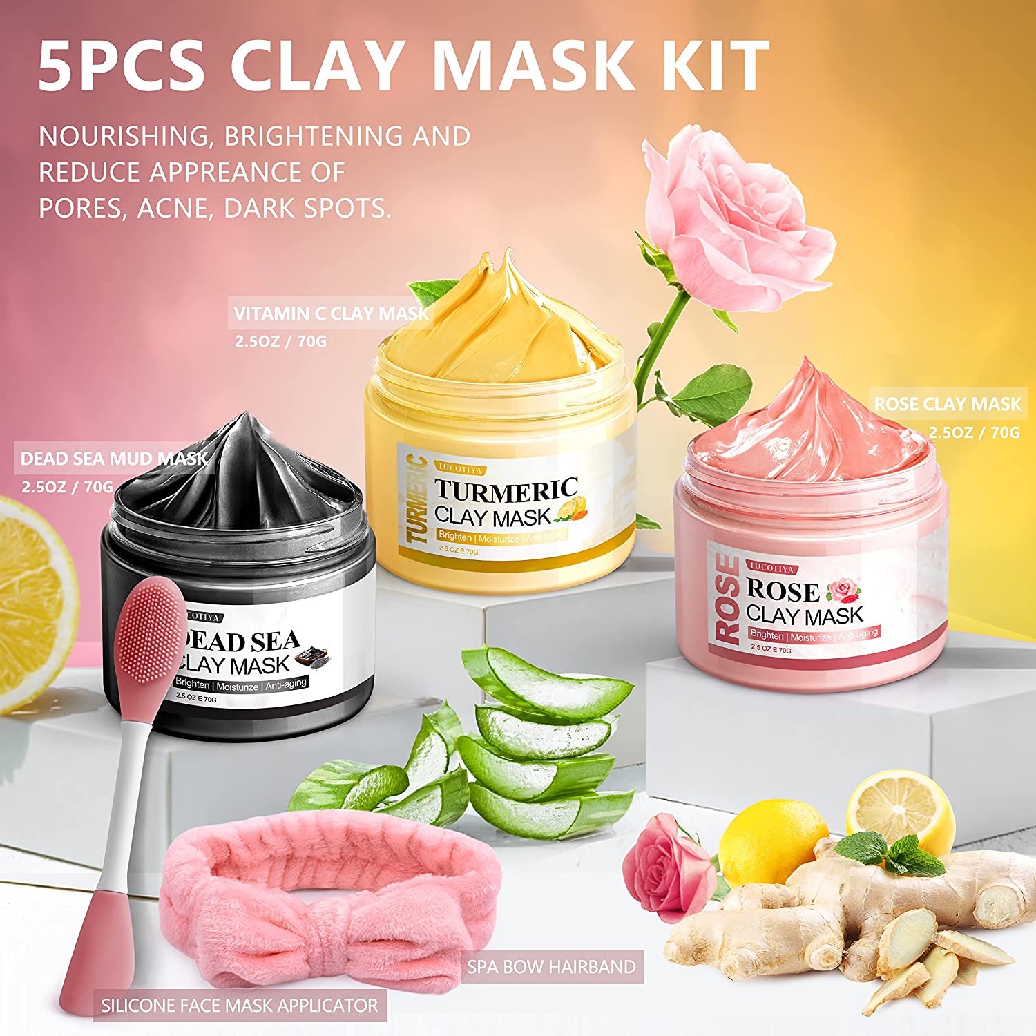 5 Pcs Face Mask Skin Care Set for Deep Pore Cleansing