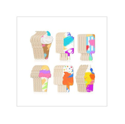 Unfinished Ice Cream Wood Cutouts Summer