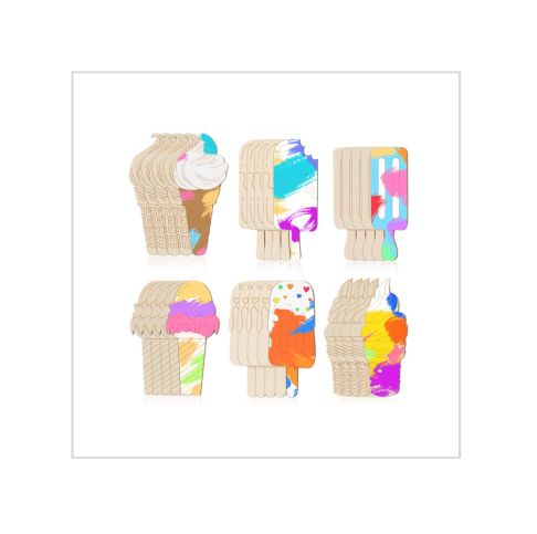 Unfinished Ice Cream Wood Cutouts Summer