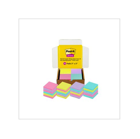 Post-it Super Sticky Notes, 3×3 in, 24 Pads/Pack, 70 Sheets/Pad
