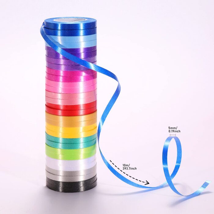 30 Roll 15 Colors Curling Ribbons for Crafts Bows Present Wrapping