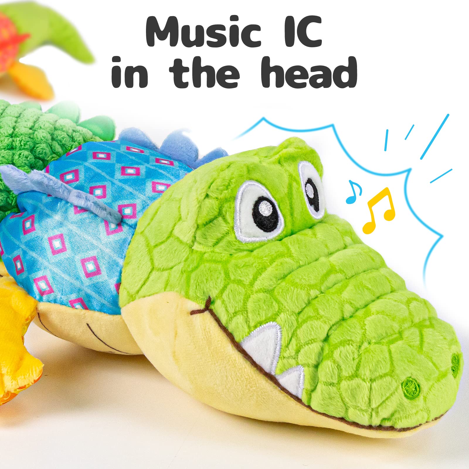 Sumobaby Infant Baby Musical Stuffed Animal Activity Soft Toys with Teether