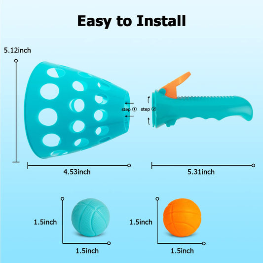 Pop and Catch Ball Game with 10 Balls and 4 Catch Launcher Baskets