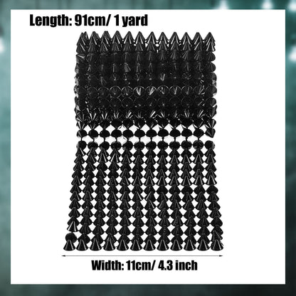 Juexica 2 Yards Sew Stitch on Spike Studs Cone Flatback Spikes for Halloween