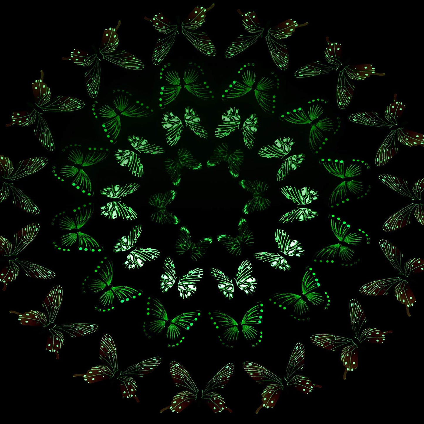 96 Pieces Glow in The Dark Luminous 3D Butterfly Wall Decals Decor