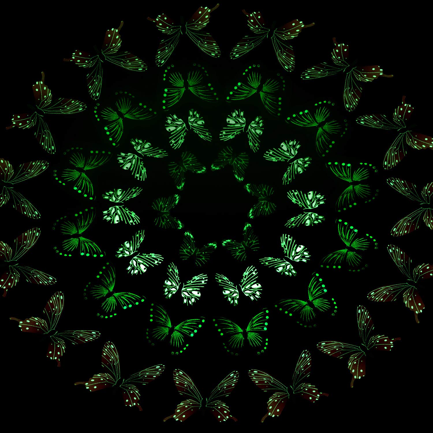 96 Pieces Glow in The Dark Luminous 3D Butterfly Wall Decals Decor