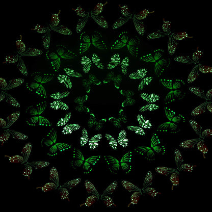 96 Pieces Glow in The Dark Luminous 3D Butterfly Wall Decals Decor