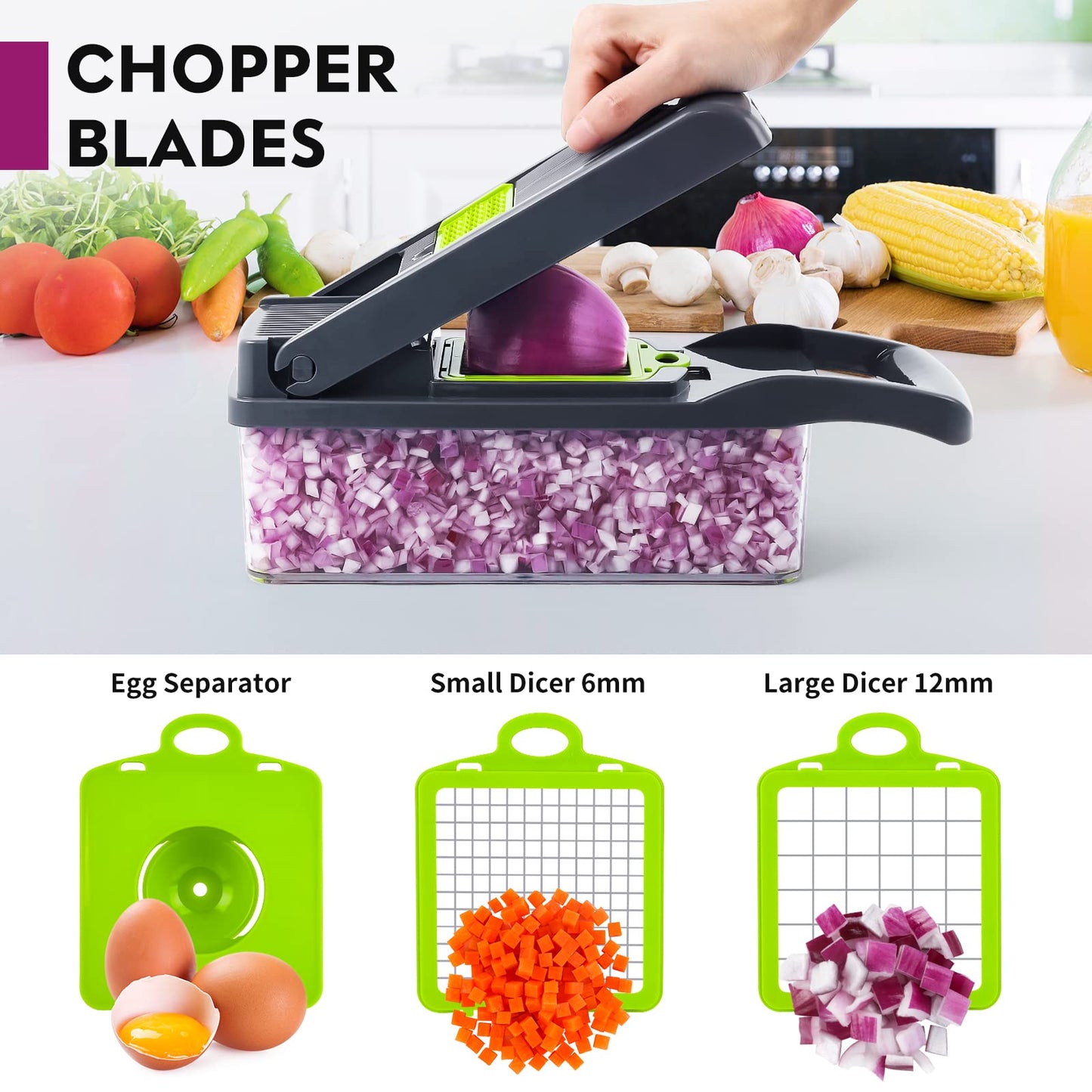 Vegetable Chopper. Multifunctional Food Chopper 12 In 1 Food Chopper