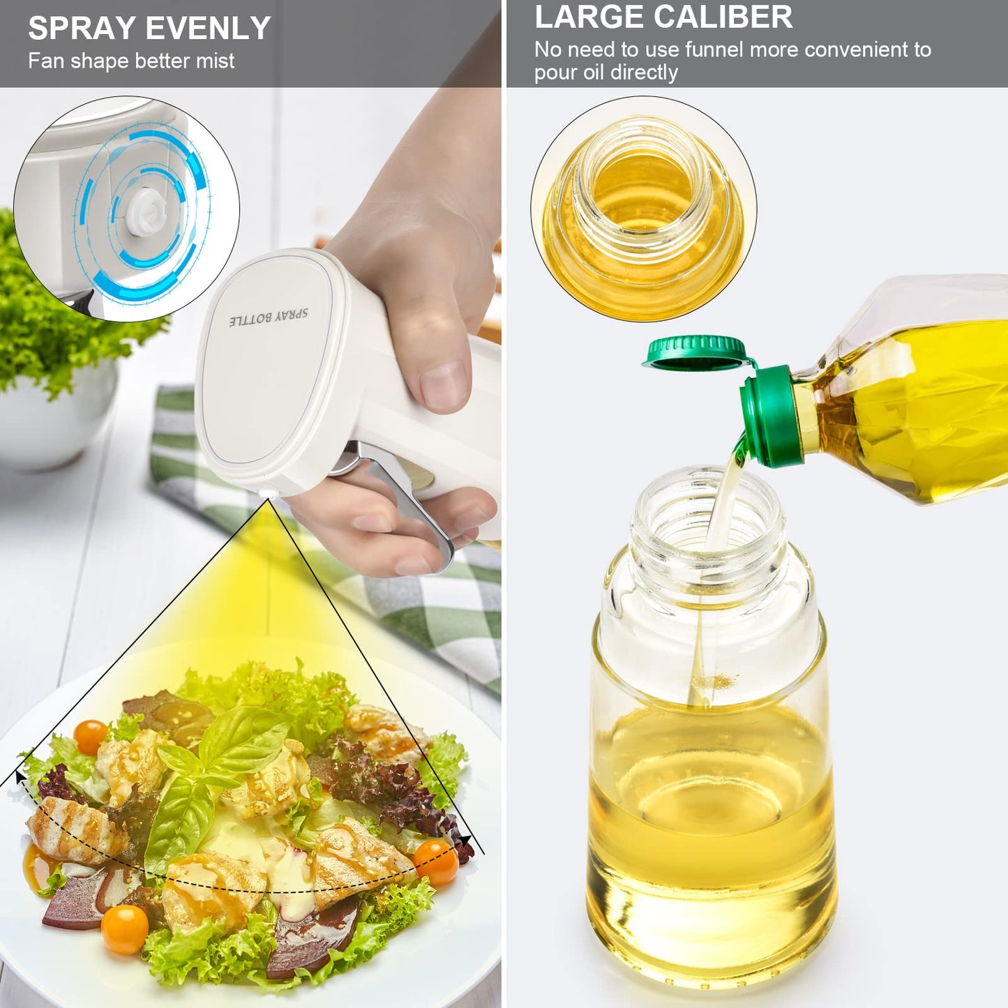 Oil Sprayer for Cooking, Oil Mister, 105ml Spray Bottle, Olive Oil Spray for Salad