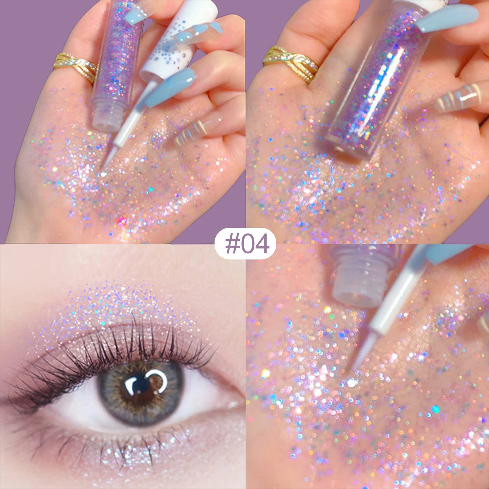 Erinde Liquid Glitter Eyeshadow, Under Eye Shadow Bling