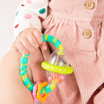Bright Starts Grab and Spin Baby Rattle and BPA-free Teether Toy