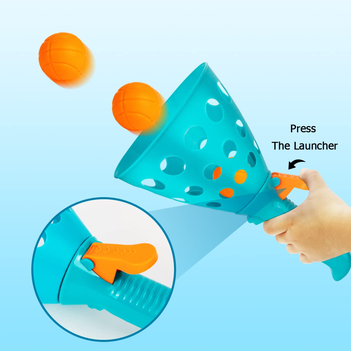 Pop and Catch Ball Game with 10 Balls and 4 Catch Launcher Baskets
