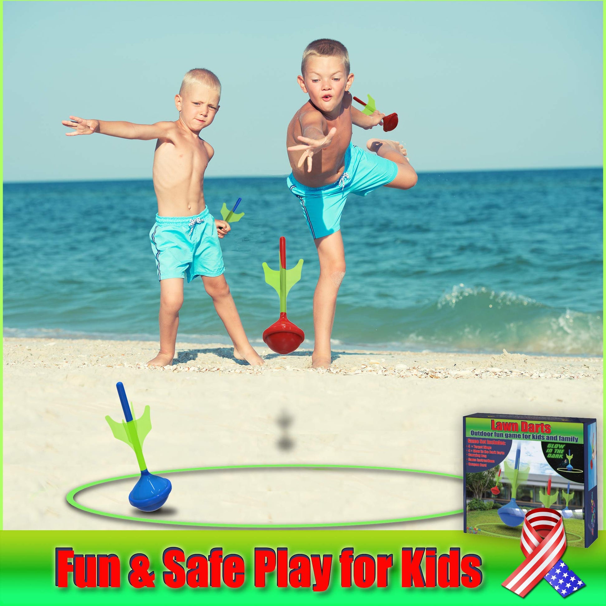 NOMNOM TOYS, Glow in The Dark Lawn Darts Game