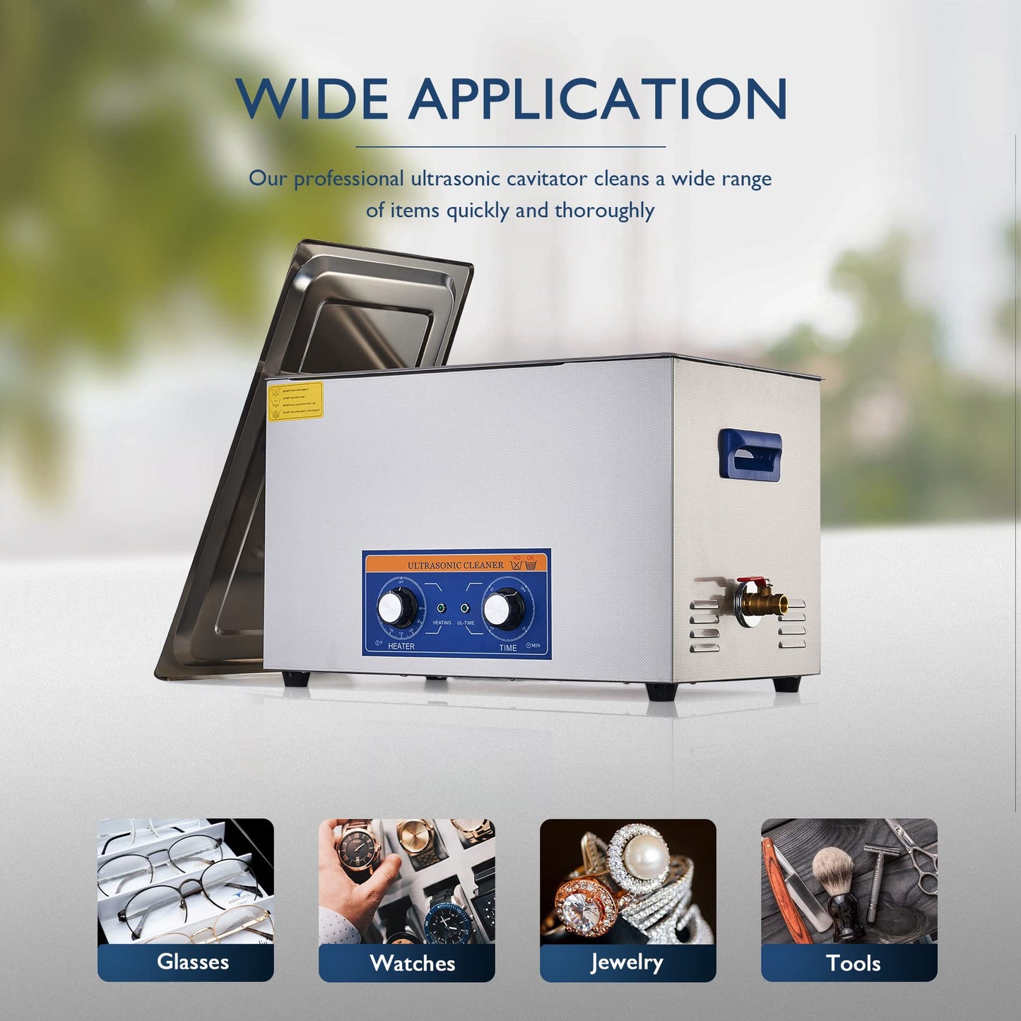 CREWORKS Ultrasonic Cleaner with Heater and Timer