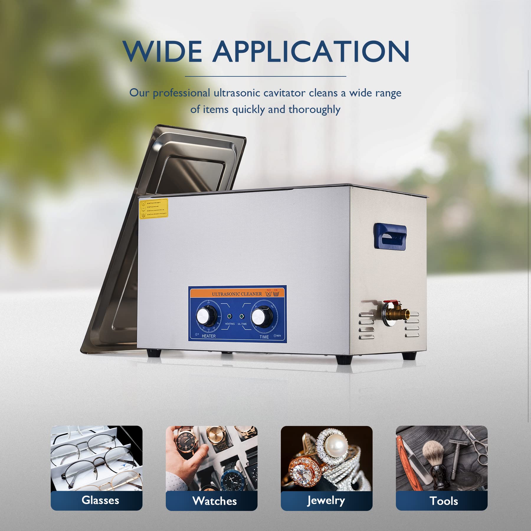 CREWORKS Ultrasonic Cleaner with Heater and Timer