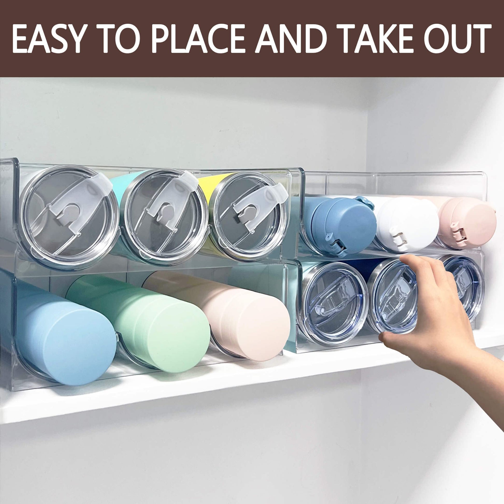 Spaclear Water Bottle Organizer, Stackable Kitchen Pantry Organization