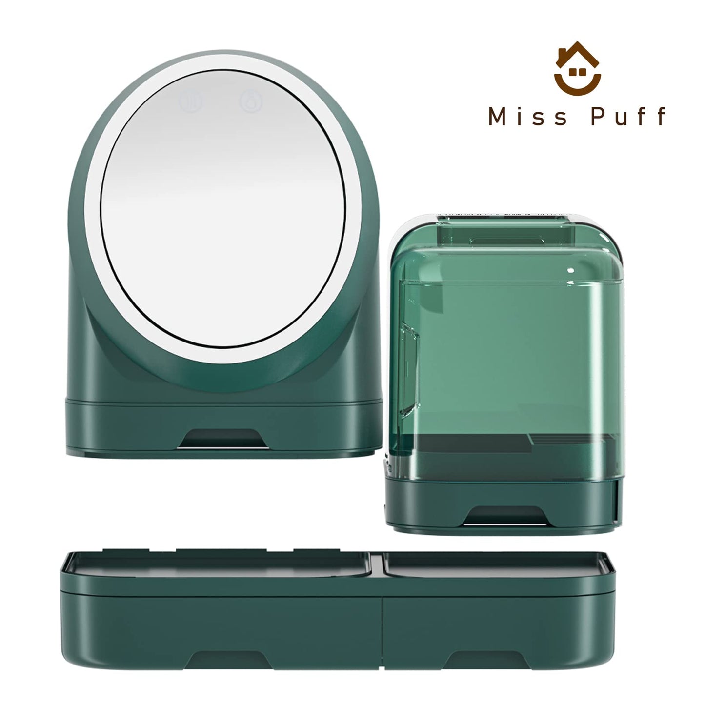 Miss Puff Makeup Organizer with LED Mirror and Fan